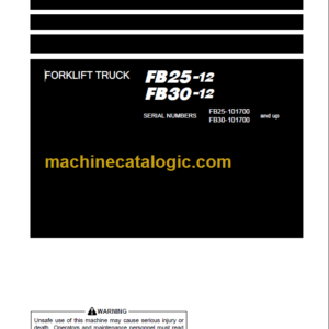 KOMATSU FB30-12 OPERATION AND MAINTENANCE MANUAL