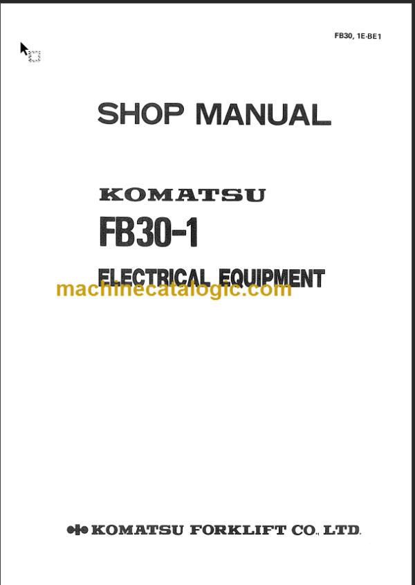 KOMATSU FB30-1 SHOP MANUAL