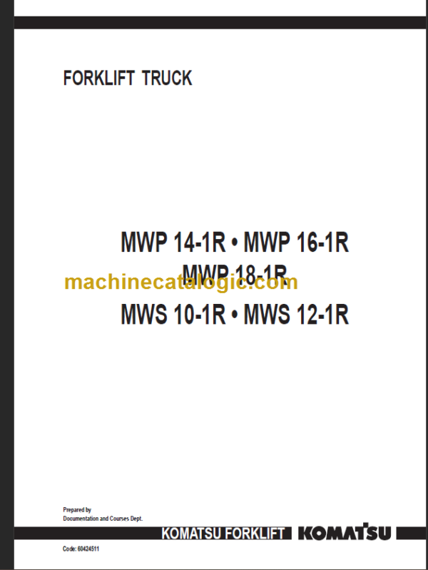 KOMATSU MWS10-1R MWS12-1R SHOP MANUAL