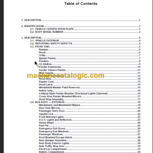 NAVISTAR BE 200 BUS FRONT END SERVICE MANUAL