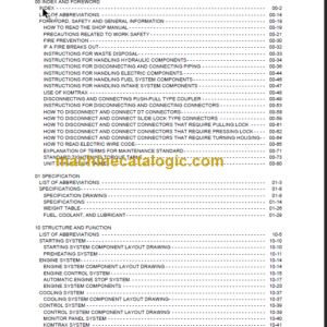 KOMATSU FH80-2 SHOP MANUAL