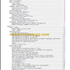 KOMATSU FB30-12 OPERATION AND MAINTENANCE MANUAL