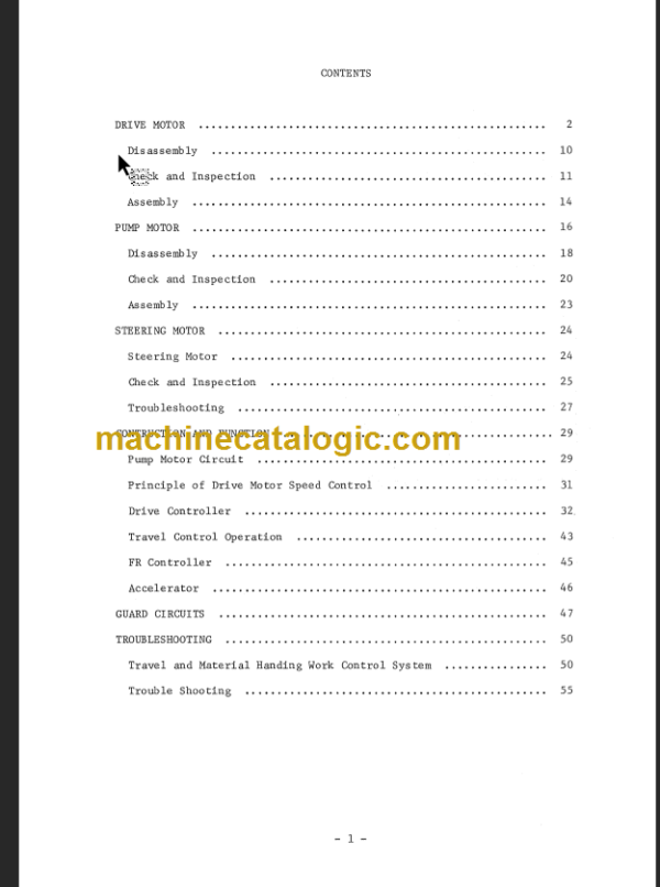 KOMATSU FB30-1 SHOP MANUAL