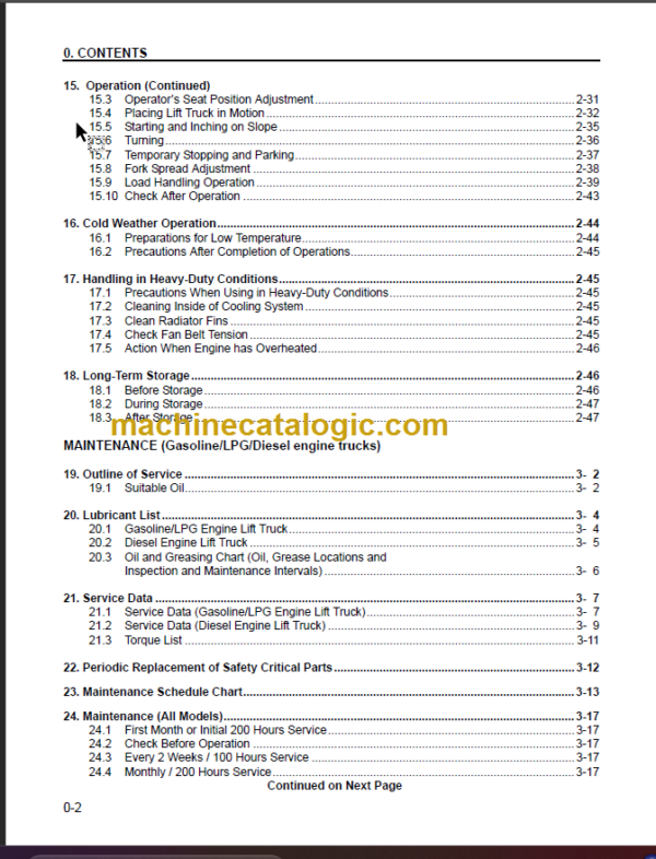 KOMATSU FD40 45 OPERATION MANUAL