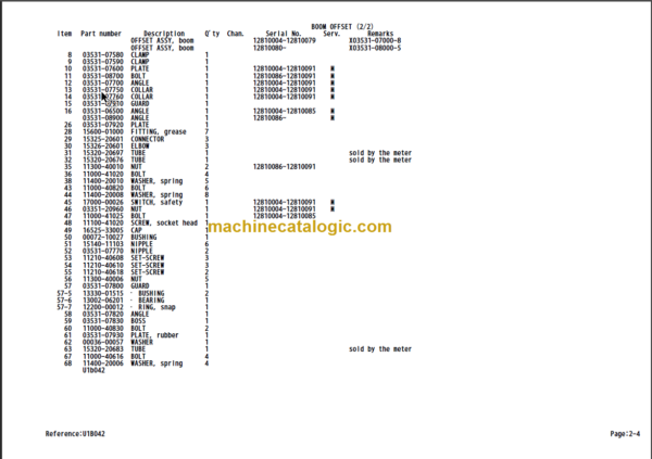 TAKEUCHI TB25FR Mini Excavator Parts Manual