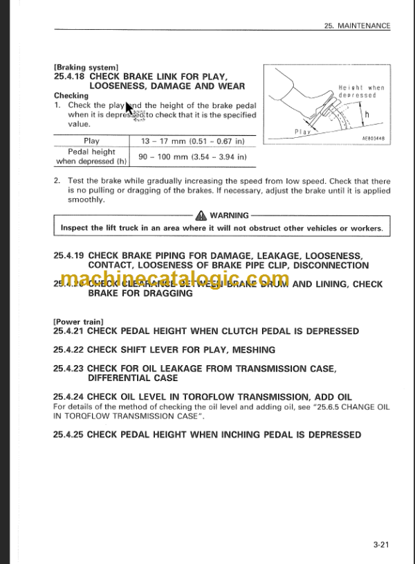 KOMATSU FD10 14L 15L 18L-16 OPERATION MANUAL