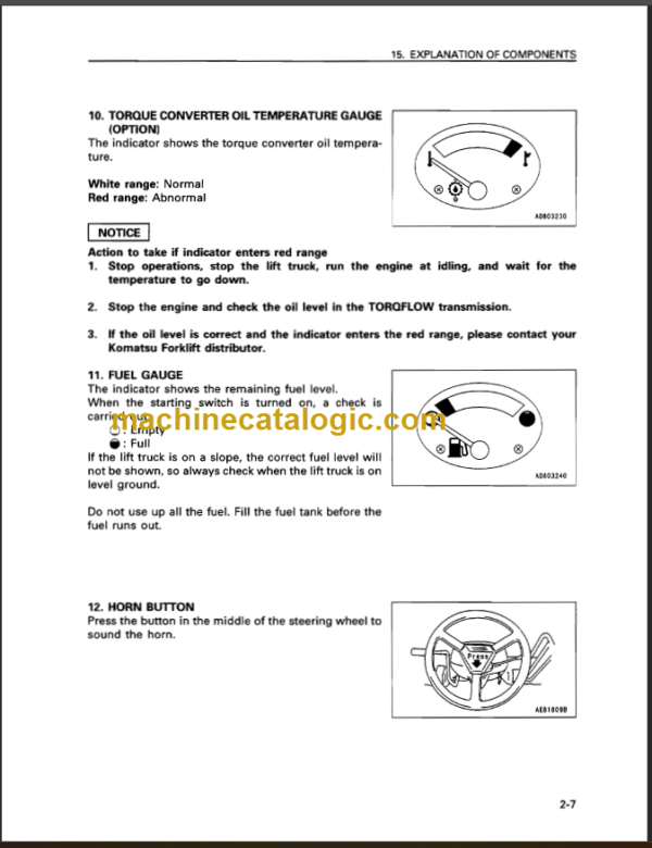 KOMATSU FD20 25 30-12 OPERATION MANUAL