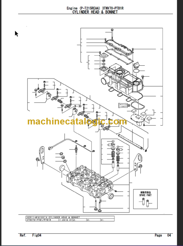 TAKEUCHI TB215R Hydraulic Excavator Parts Manual Engine