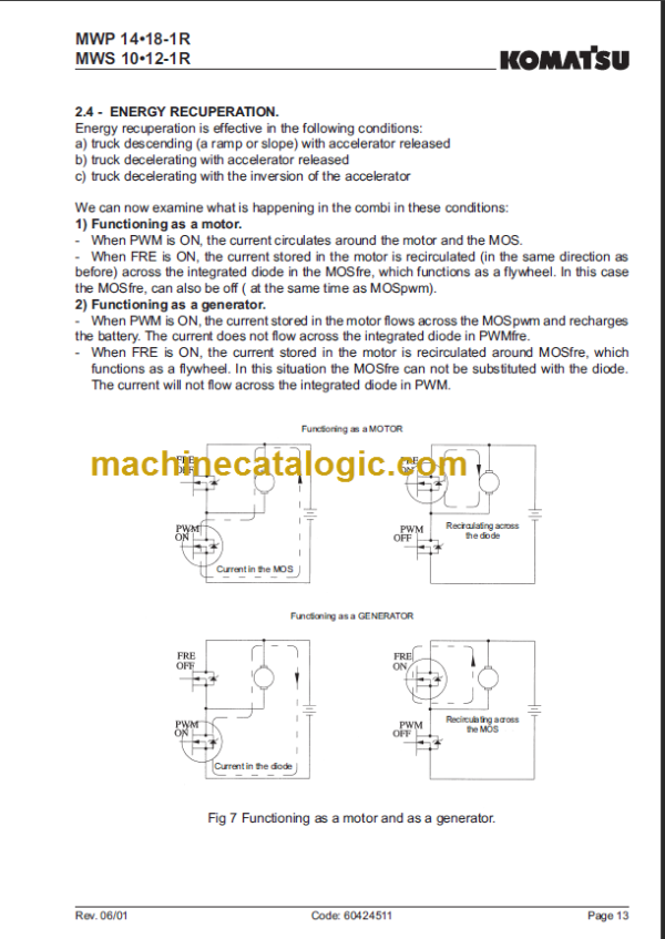 KOMATSU MWS10-1R MWS12-1R SHOP MANUAL