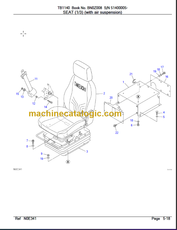 TAKEUCHI TB1140 Compact Excavator Parts Manual 