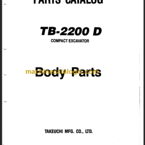 TAKEUCHI TB2200 D (Body) Compact Excavator Parts Manual