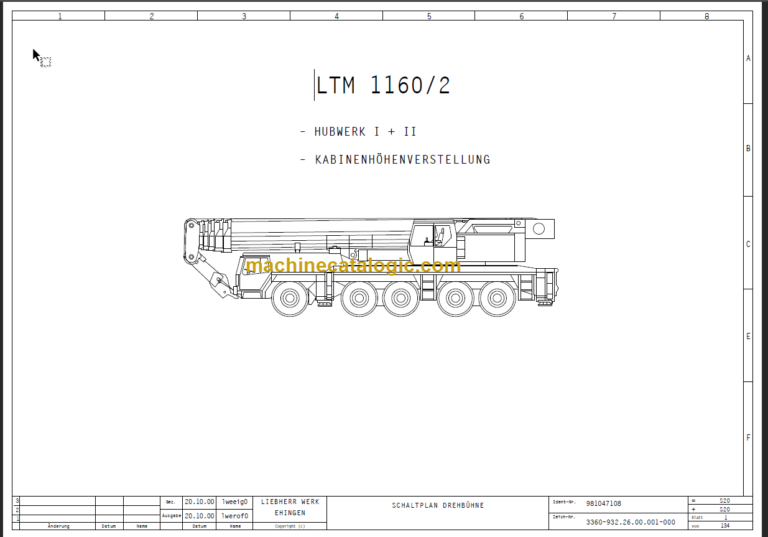 LIEBHERR LTM1160 2 KABINENHÚHENVERSTELLUNG