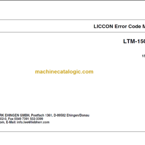 LIEBHERR LTM1500 8.1 ERROR CODE MANUAL