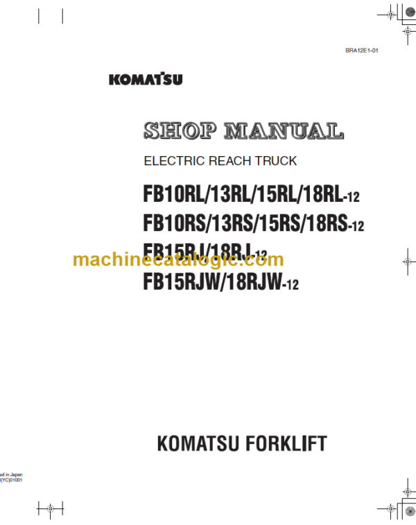 KOMATSU FB15RJ 18RJ-12 SHOP MANUAL