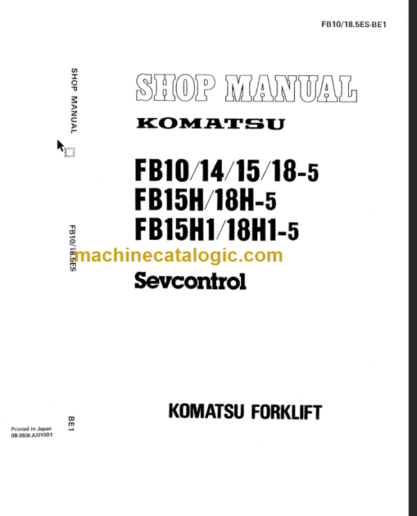 KOMATSU FB15H1 18H1-5 SHOP MANUAL