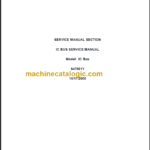 NAVISTAR IC BUS SERVICE MANUAL