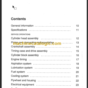 KOMATSU CX DX20 EX PERKINS ENGINE SHOP MANUAL