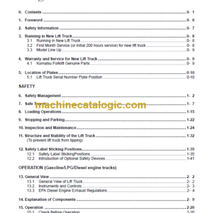 KOMATSU FG35 40 45ST 45BCS-7 OPERATION MANUAL