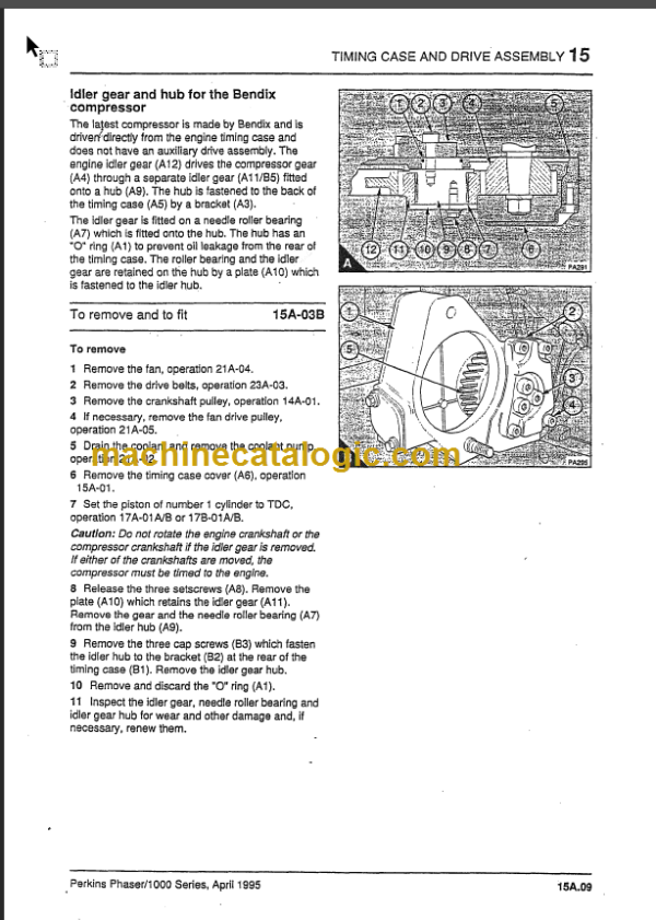 KOMATSU CX DX20 EX PERKINS ENGINE SHOP MANUAL