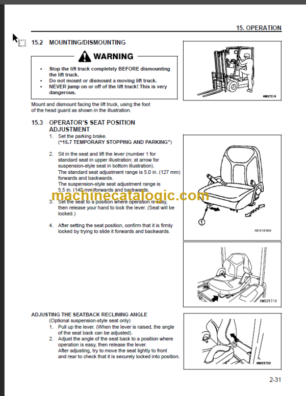 KOMATSU FG35 40 45ST 45BCS-7 OPERATION MANUAL