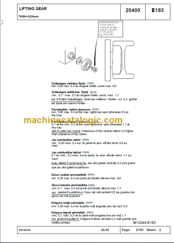 KOMATSU FB12-20RJ-2R SPARE PARTS LIST