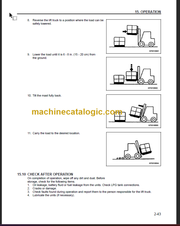 KOMATSU FG35 40 45ST 45BCS-7 OPERATION MANUAL