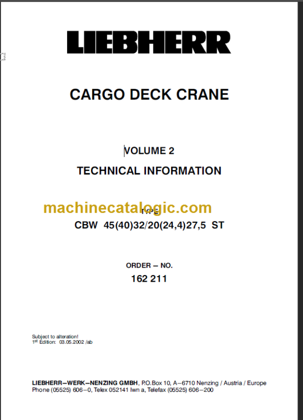 LIEBHERR CBW 45 40 32 20 TECHNICAL INFORMATION