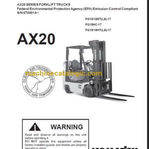 KOMATSU AX20 FG15 18 SERVICE MANUAL