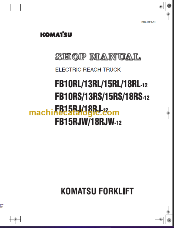 KOMATSU FB15RJW 18RJW-12 SHOP MANUAL