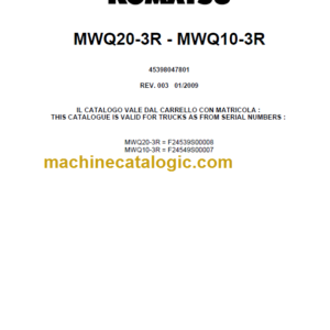 KOMATSU MWQ20-3R MWQ10-3R PARTS CATALOGUE