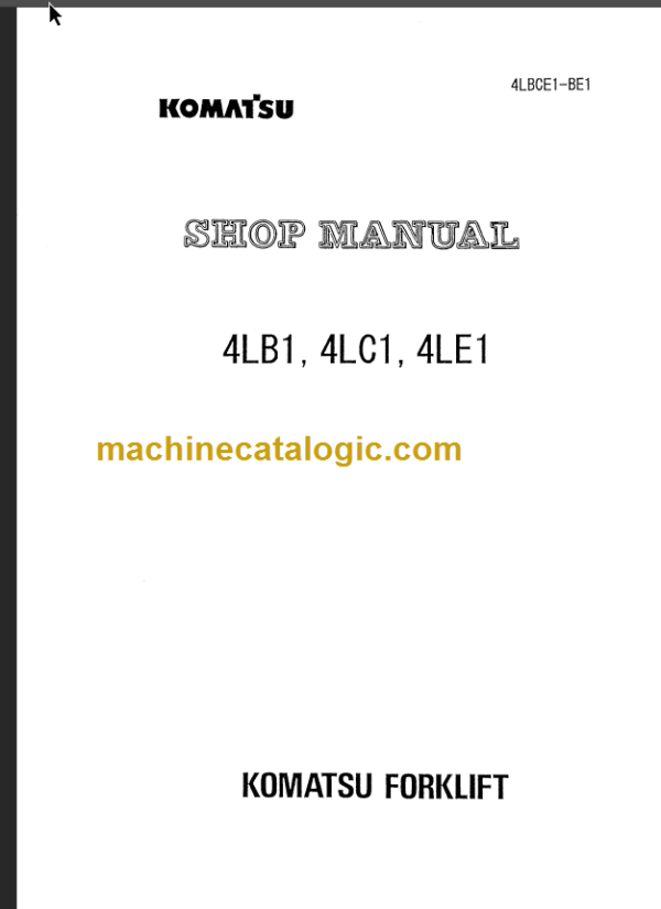 KOMATSU 4LB1 4LC1 4LE1 SHOP MANUAL