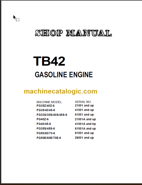 KOMATSU FG40 45S SHOP MANUAL