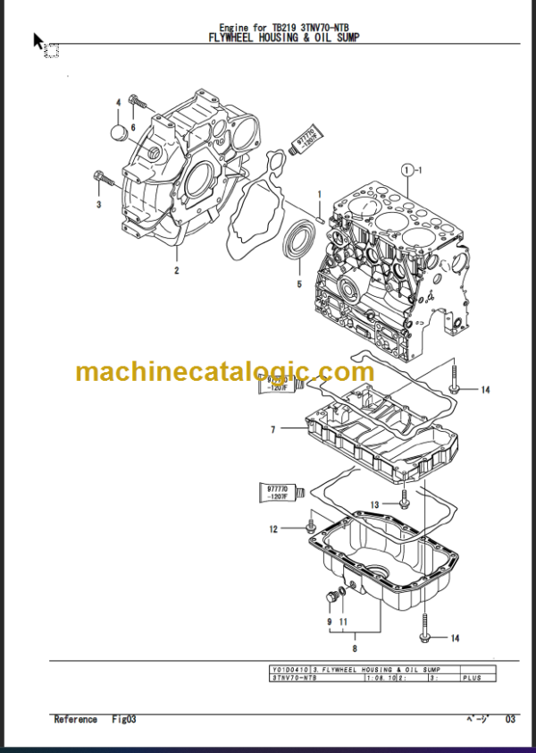 TAKEUCHI TB219 Mini Excavator Parts Manual Engine
