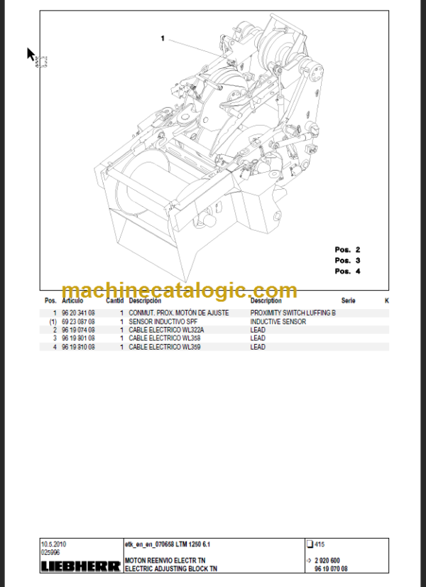 LIEBHERR LTM1250 6.1 PARTS CATALOGUE EN DE FR SP RU