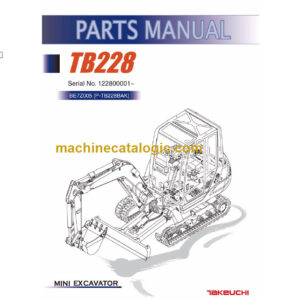 TAKEUCHI TB228 Mini Excavator Parts Manual