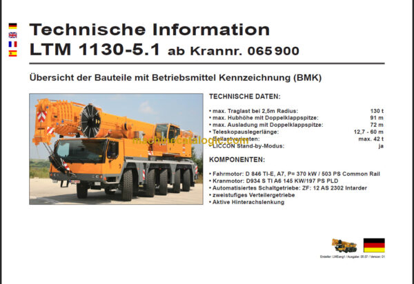 LIEBHERR LTM 1130 5.1 TECHNICAL INFORMATION