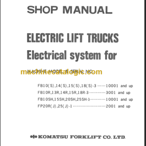 KOMATSU FB10-14S-15S-18S SHOP MANUAL