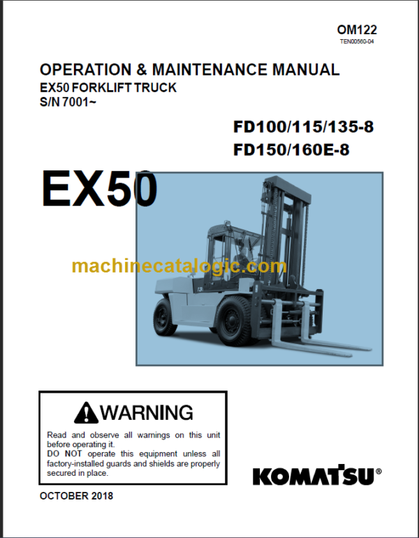 KOMATSU FD150 160E-8 OPERATION MANUAL