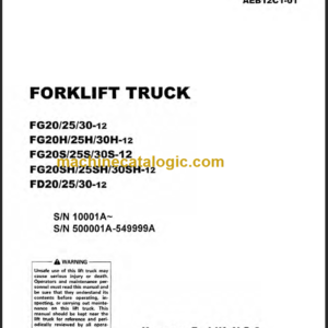 KOMATSU FG20(H) 25(H) 30(H)-12 OPERATION MANUAL