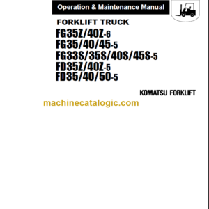 KOMATSU FD35 40 50-5 OPERATION MANUAL