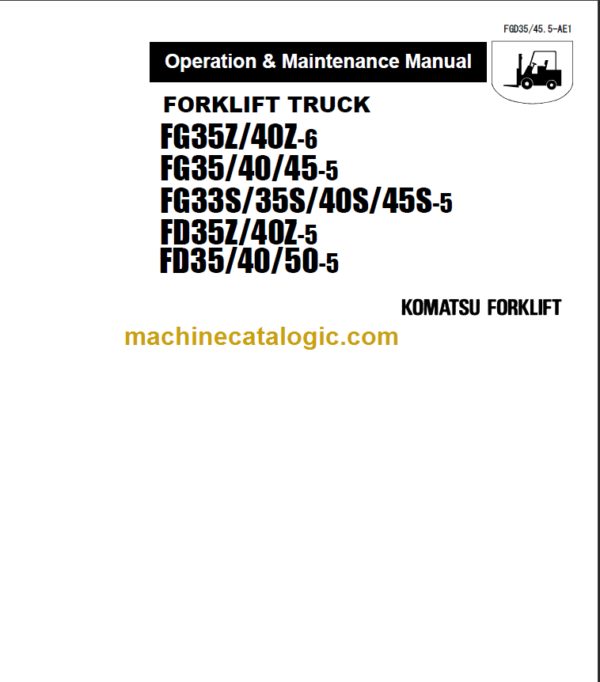 KOMATSU FD35 40 50-5 OPERATION MANUAL