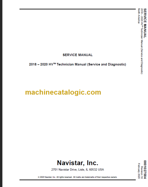NAVISTAR HV Technician Service-Diagnostıc Manual
