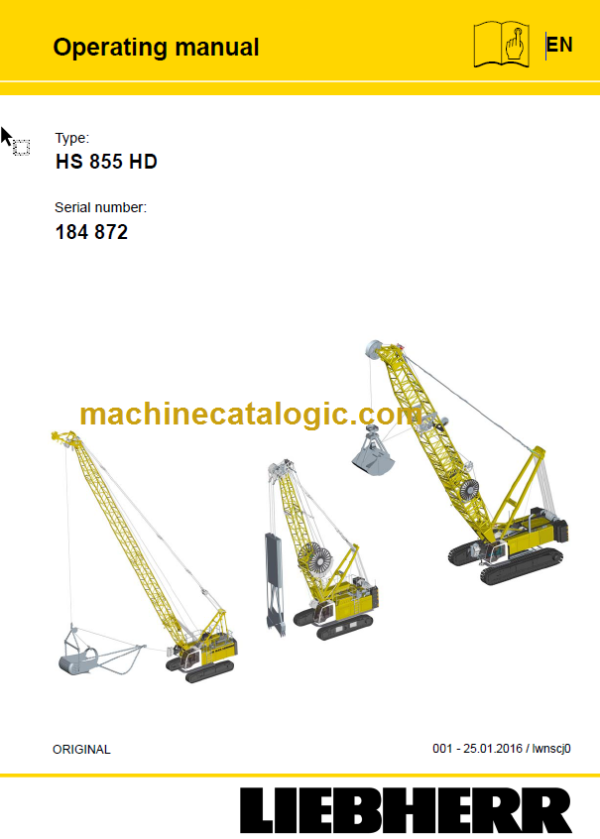 LIEBHERR HS855 HD OPERATIONG MANUAL