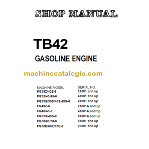 KOMATSU FG50(E) FG60(E) FG70(E)-6 SHOP MANUAL