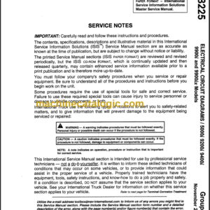 NAVISTAR S08225 SERVICE MANUAL