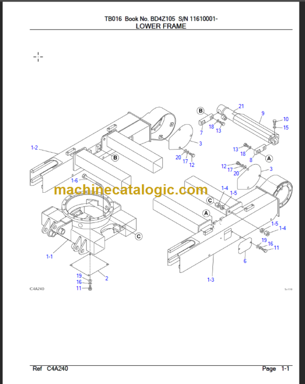 TAKEUCHI TB016 Compact Excavator Parts Manual