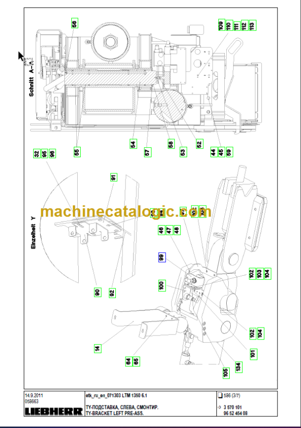 LIEBHERR LTM1350 6.1 PARTS CATALOGUE EN DE FR SP RU