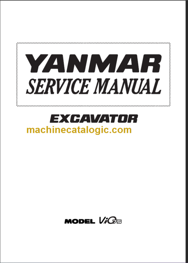 YANMAR VIO75 SERVICE MANUAL