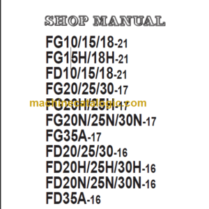 KOMATSU FG20(H) 25(H) 30-17 SHOP MANUAL