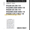 KOMATSU FG20(H) 25(H) 30(H) OPERATION MANUAL
